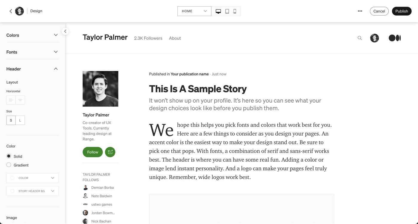 A screenshot of Medium